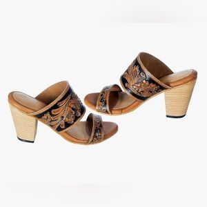 American Darling Leather Tooled Heels